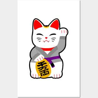 Jiu jitsu maneki neko bjj purple belt Posters and Art